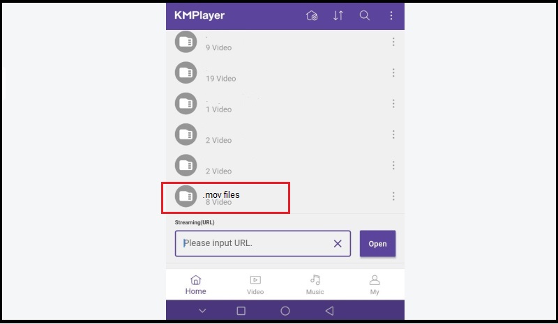 play mov on android km player 2