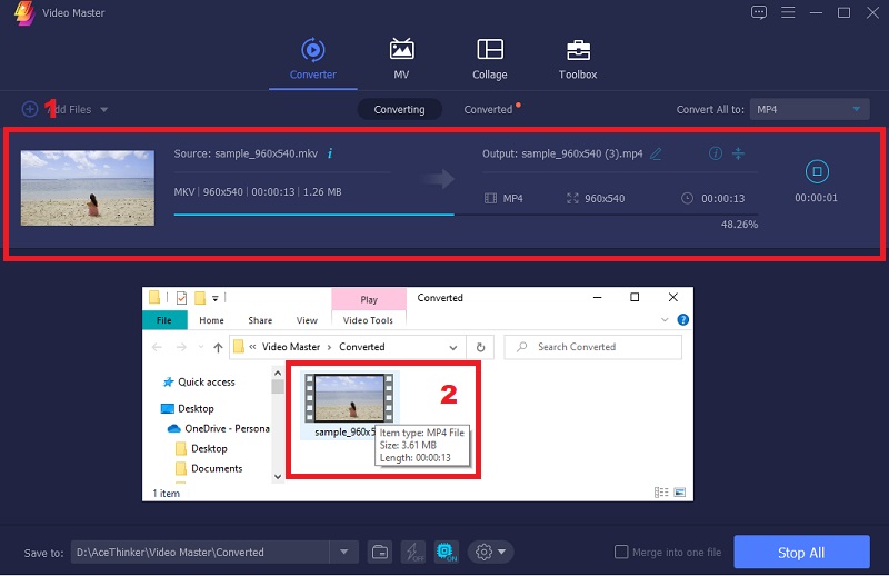 click the convert all to start the conversion process.