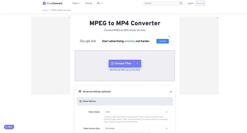 freeconvert interface
