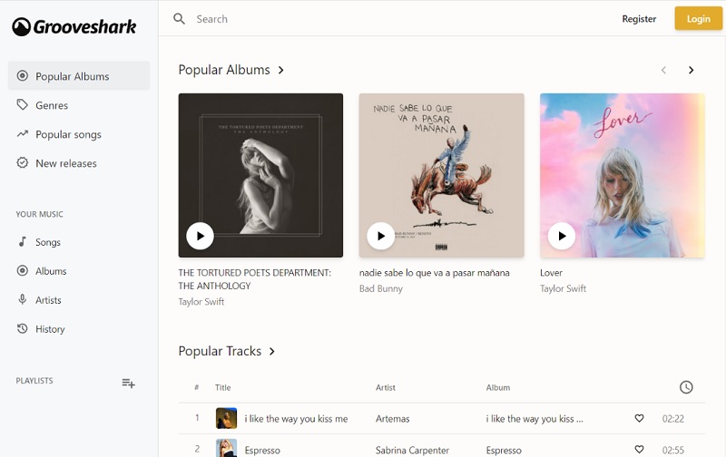 grooveshark interface