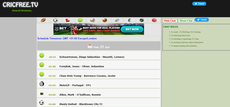 cricfree homepage