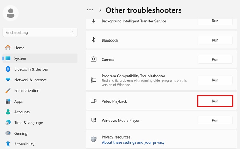 windows troubleshooter interface